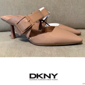 DKNY Pointed Buckle Mule in Blush color